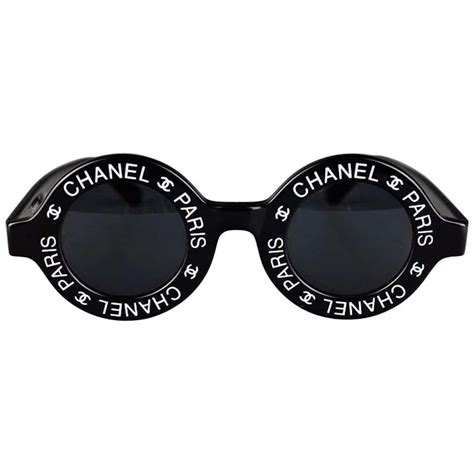 circle chanel vintage sunglasses replica|chanel round sunglasses with chain.